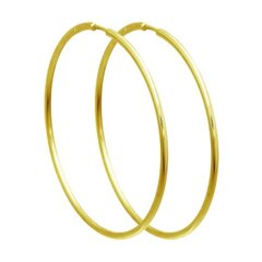 Серьги-конго из желтого золота 585 пробы гладкие d50мм