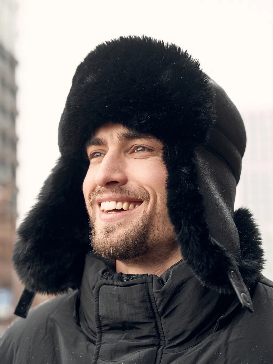 Шапка-ушанка мужская