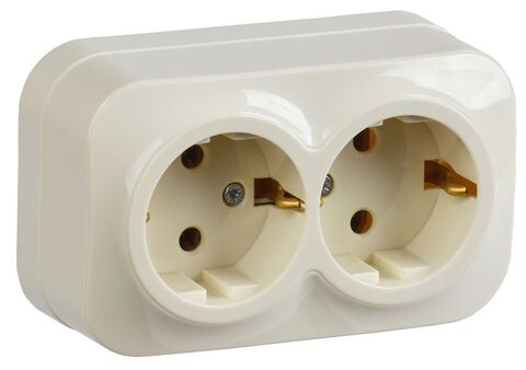 GLORY Роз. 2-я с з/к без з/ш о/у 16А РС22-3-ХК крем. IEK