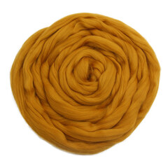 Шерсть для валяния "ТРО", полутонкая шерсть, 100г, горчица