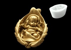 Силиконовый молд Младенец в крыльях