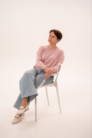 Женский Свитер из итальянского полумериноса Размер М-L Розовый