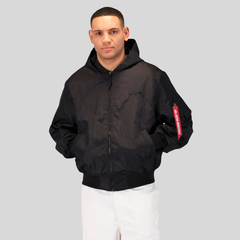 Бомбер Alpha Industries Logo L-2B Hooded Hunter Black (Черный)