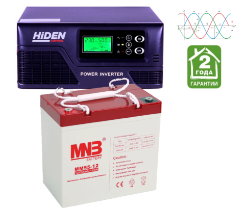 Комплект ИБП HIDEN HPS20-0812-АКБ MM55