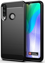 Чехол черного цвета на Huawei Y6P (2020), серии Carbon от Caseport