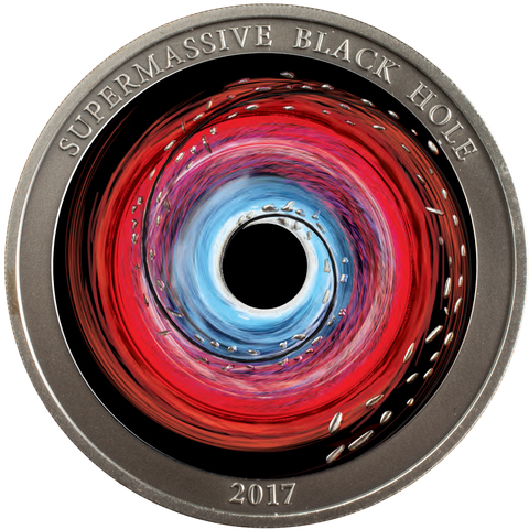 Ниуэ 2017, 2 доллара, серебро. Сверхмассивная черная дыра