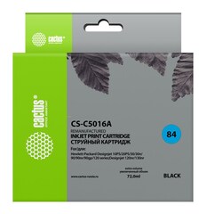 Картридж струйный Cactus CS-C5016A №84 черный (72мл) для HP DJ 10PS, 20PS, 30GP, 50PS, 90, 120, 130DE