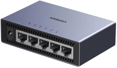 Коммутатор сетевой  UGREEN CM633 (15641EU) 5-Port Gigabit Ethernet Switch Aluminum Housing EU, серый