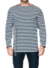 Купить настоящую тельняшку с начесом - Магазин тельняшек.ру 8-800-700-93-18 НАЧЕС Тельняшка утепленная ВМФ (темно-синяя полоса) ГОСТ МИНОБОРОНЫ 100% хлопок в Магазине тельняшек