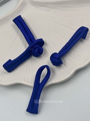 Застежка клевант узел синяя (китайская пуговица)