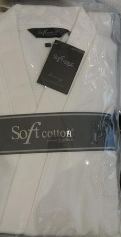 PALATIN белый махровый халат SOFT COTTON Турция