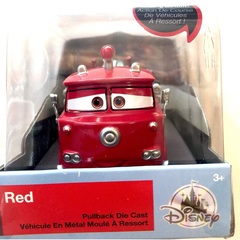 Дисней Тачки Красная Пожарная машина 11 см Pull'N'Race