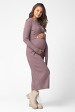 Платье для беременных и кормящих 12857 темно-коричневый