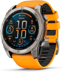 Умные часы Garmin Fenix 8 51 мм AMOLED Sapphire Titanium Оранжевый | Spark Orange (010-02905-11 | 010-02905-53)