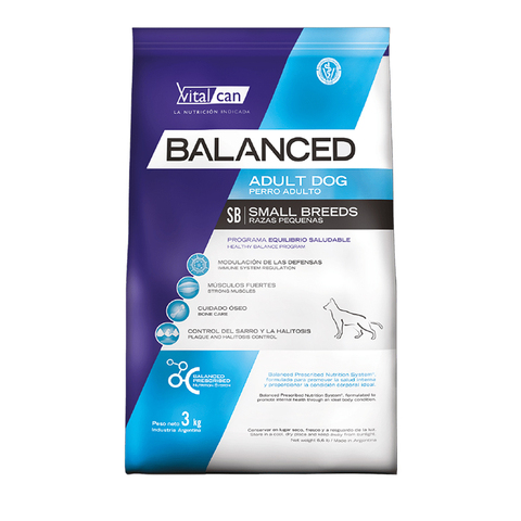 Сухой корм Vitalcan Balanced Dog Adult с курицей, для взрослых собак мелких пород, 3 кг.