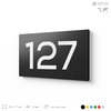 Номер на дверь 127, табличка на дверь для офиса, квартиры, кабинета, аудитории, склада, черная 120х70 мм, Айдентика Технолоджи