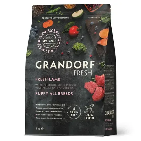 Grandorf Fresh сухой корм для щенков свежее мясо ягненка с бататом 3кг
