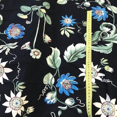 Ткань вискоза темно-синяя с лианами 3259