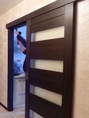 Межкомнатная дверь Браво-23 Wenge Melinga cтекло Magic Fog, ТМ Браво