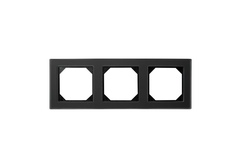 Рамка Трехместная Стекло Черное (Универсальный Монтаж) LIREGUS EPSILON
