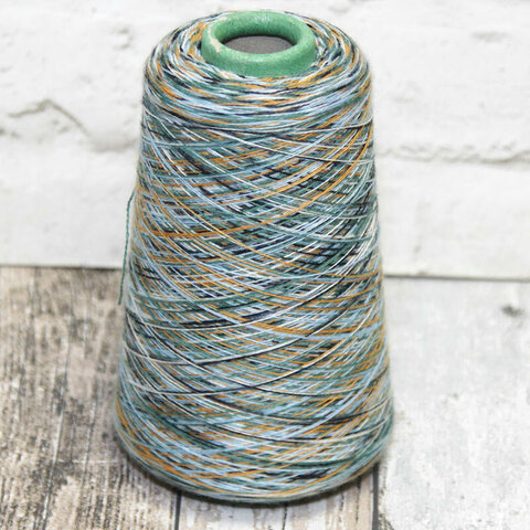 Меринос LANAR для Missoni  2/28 зеленый с оранжевым, секционный