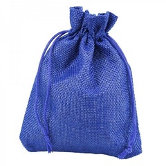 Мешочек подарочный из льна искусственного синий, 18*23 см