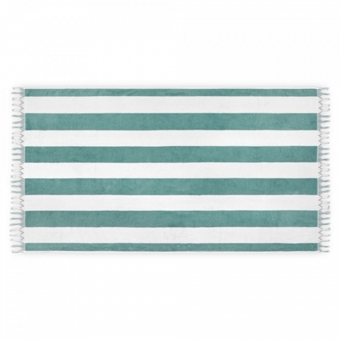 Полотенце пляжное Hamam Cabana 100x180 белое с бирюзовым