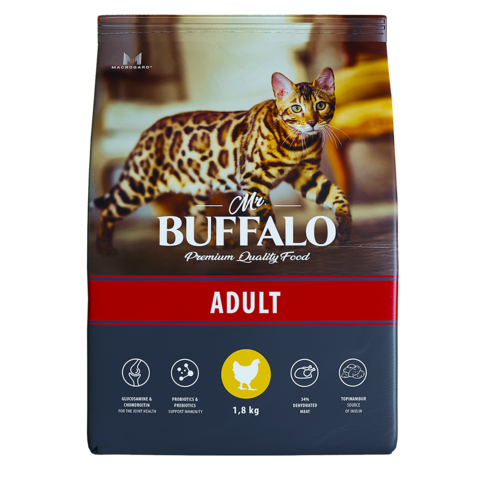 Mr.Buffalo Adult сухой корм для кошек (курица) 1,8 кг