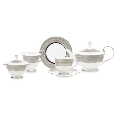 Сервиз чайный 21 предмет на 6 персон Narumi Платиновый дуэт