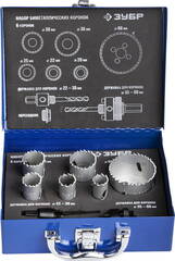 ЗУБР 6 шт, сталь Р6М5, (20,22,25,30.35,60), набор биметаллических коронок (29531-H6-1)