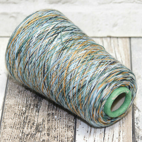 Меринос LANAR для Missoni  2/28 зеленый с оранжевым, секционный