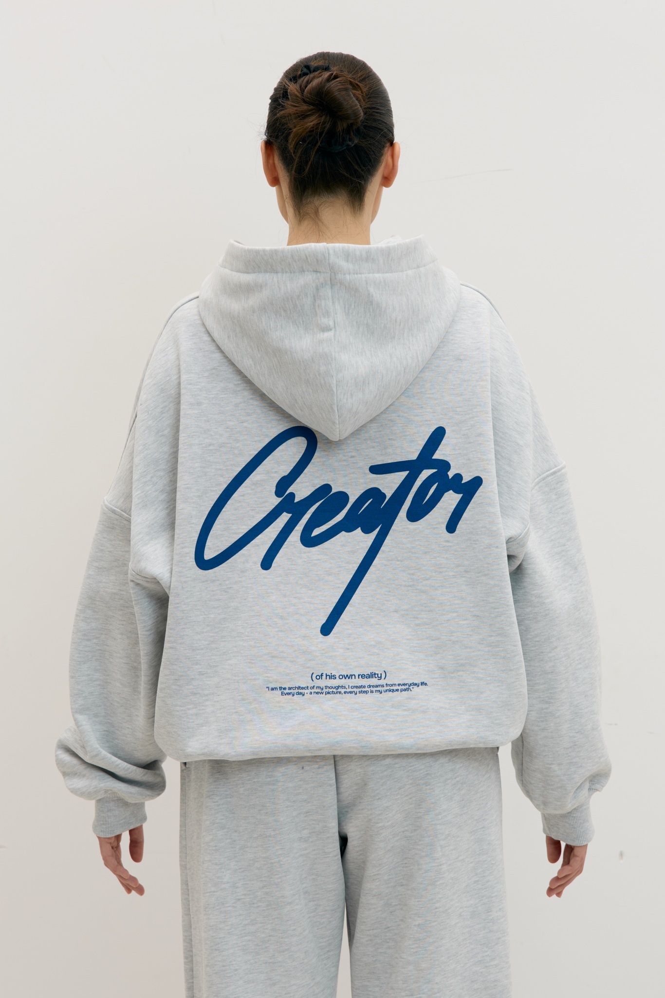 Худи 04 CREATOR, с начесом, серый меланж