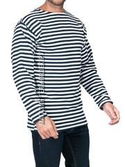 Купить утепленную тельняшку с начесом - Магазин тельняшек.ру 8-800-700-93-18 НАЧЕС Тельняшка утепленная ВМФ (темно-синяя полоса) ГОСТ МИНОБОРОНЫ 100% хлопок в Магазине тельняшек