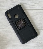 Противоударный чехол Strong Armour Case с кольцом для Huawei Y6 2019 / Y6 Pro 2019 / Y6 Prime 2019 (Черный)