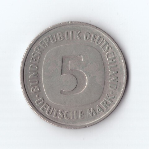 Германия 5 марок 1975 г UNC