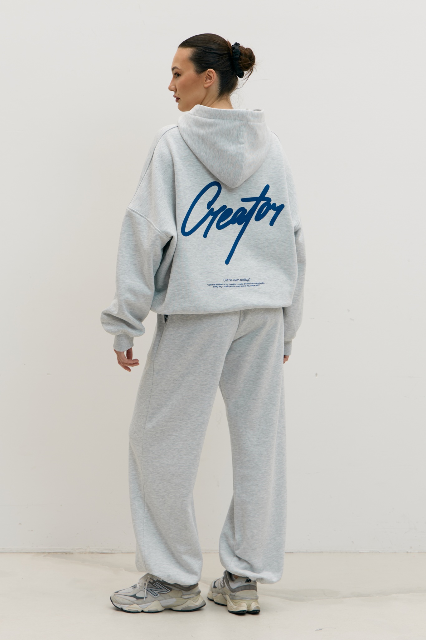 Худи 04 CREATOR, с начесом, серый меланж
