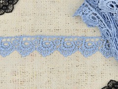 Кружево плетеное, ш. 3 см, голубой