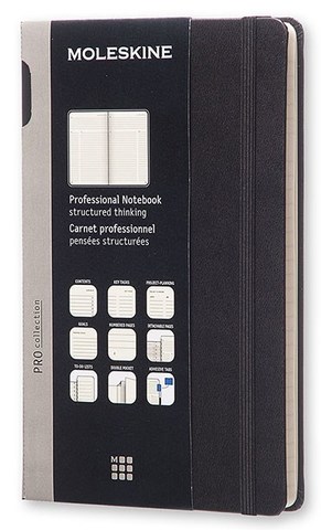 Блокнот Moleskine Professional Large, цвет черный, в линейку