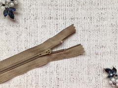 Молния брючная спираль полуавтомат, L 20 см, Т3, н/р, светло-коричневый