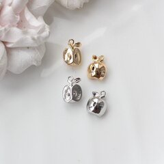 Подвеска Яблоко с фианитом 13*9 мм, позолота, П045