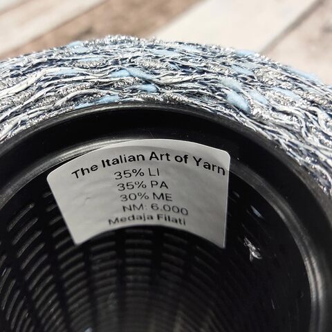 Лен (35%) с люрексом и шишибриками NODINO DI LINO 600 серо-голубой с серебром