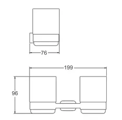 Стакан двойной стеклянный с держателем BELZ B90908, черный