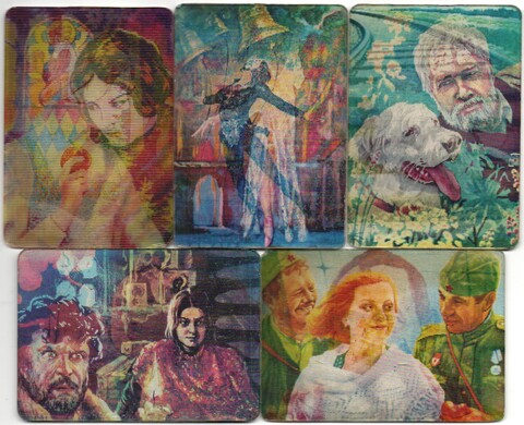 № 117 Набор из 5 переливных (стерео) Календариков . Художественные фильмы СССР 1981, 1982 год.