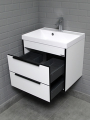 Тумба подвесная Форта (Forta) B2 Белый Домино под умывальник 