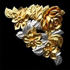 Силиконовые молды Угол цветочный правый и левый . Набор 2 шт