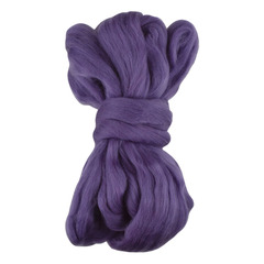 Шерсть для валяния "ТРО", полутонкая шерсть, 100г, баклажан