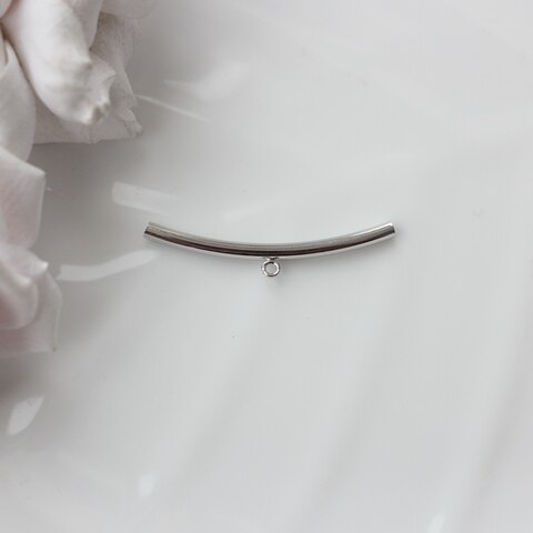 УЦЕНКА!!! Трубочка с петелькой, спейсер, 39*3 мм, родий, У095