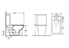 Унитаз напольный, безободковый Aquatek Оптима Квадро 650x340x790