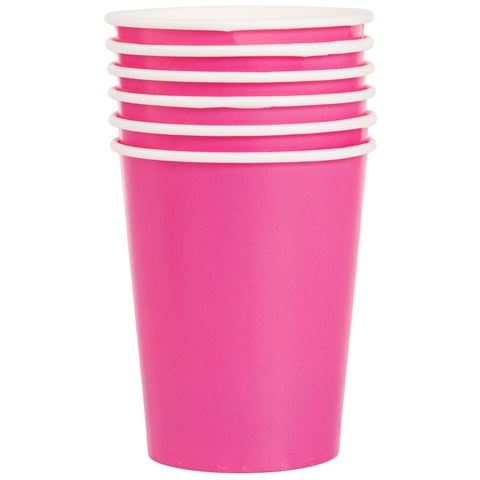 Стакан ярко-розовый 250мл 6шт