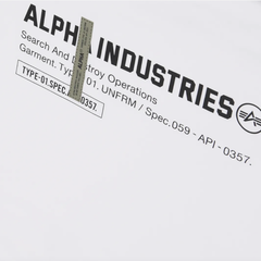 Футболка Alpha Industries Garment Type Tee White (Белый)